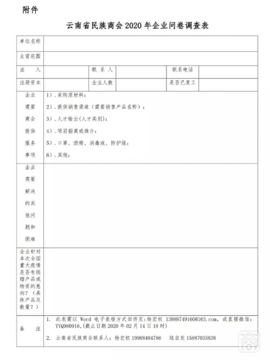 關(guān)于填報(bào)云南省民族商會(huì)2020年企業(yè)問(wèn)卷調(diào)查表的通知3.jpg